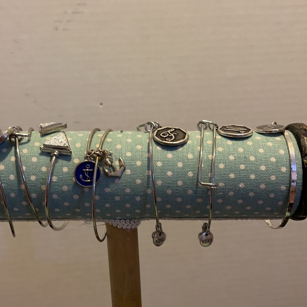 Bangles Bracelets With Initial Letters & Charms (… - image 5